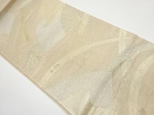 絽扇に露芝模様織出し袋帯